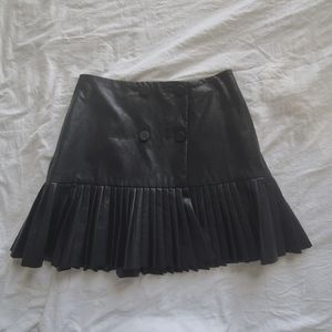 ZARA Mini Leather Pleated Skirt